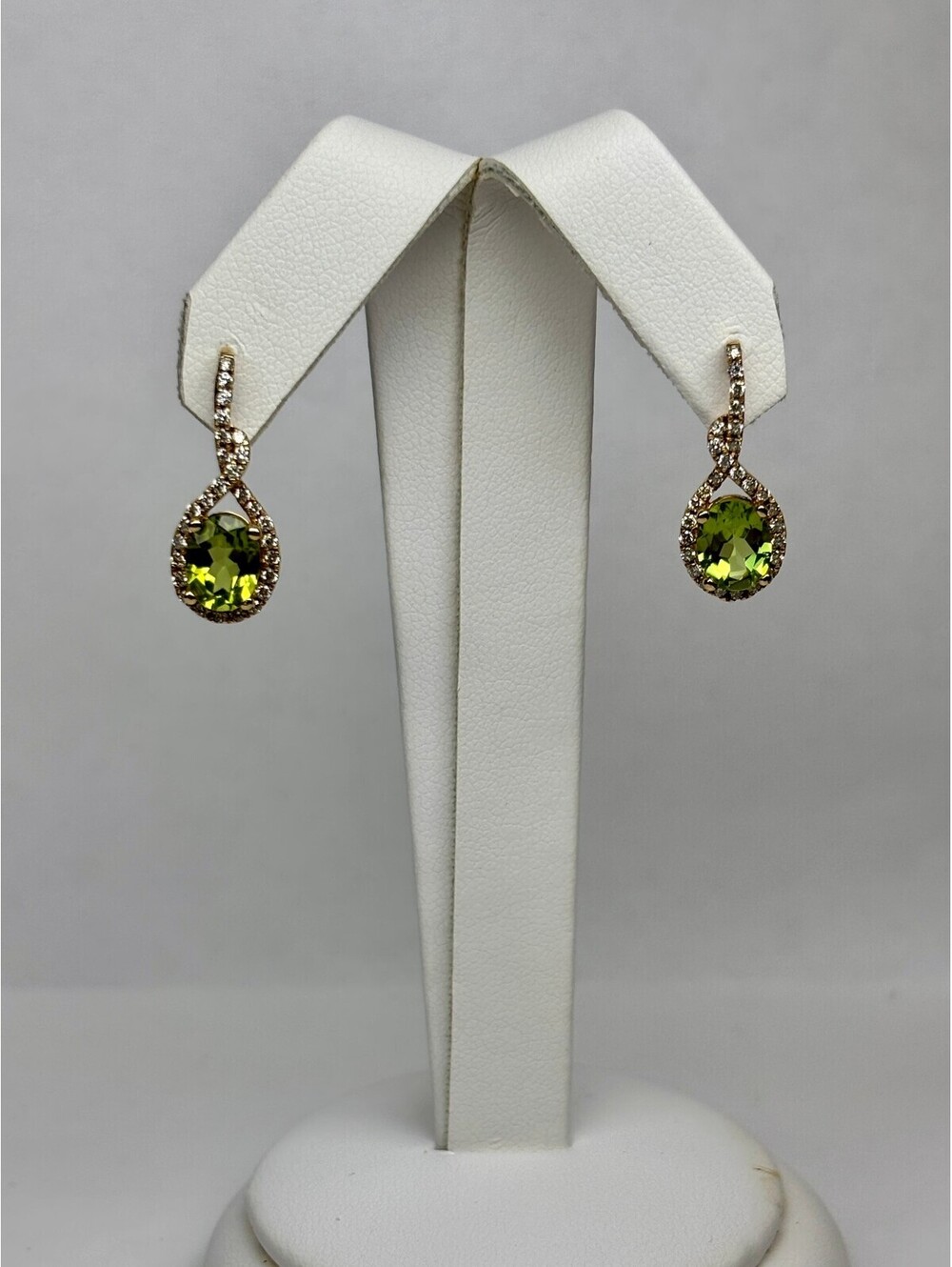 14k Yellow Gold Peridot Earrings